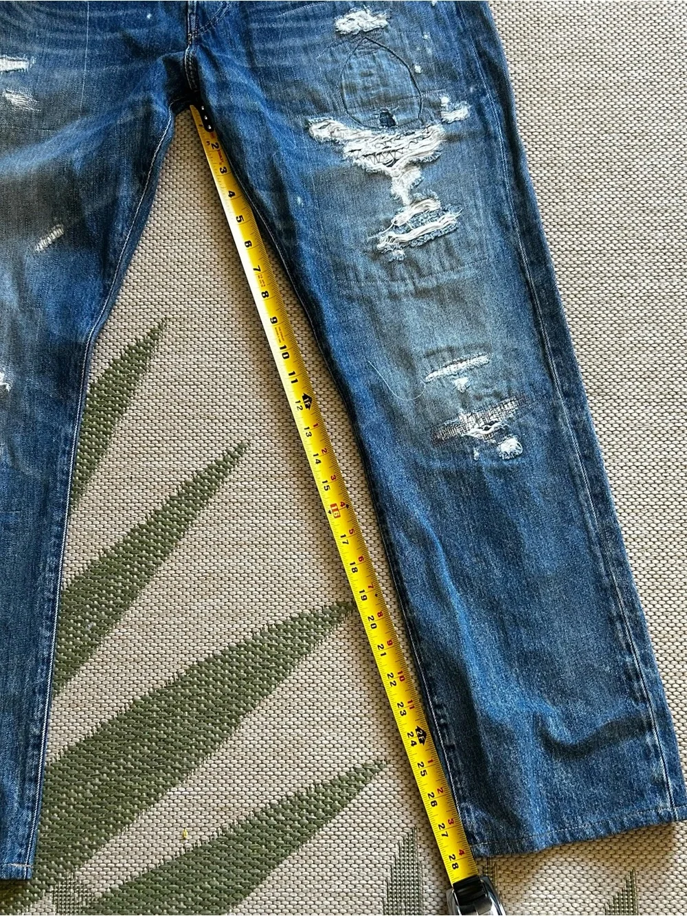 Polo by Ralph Lauren The Varick Blue Distressed Slim Straight Jeans 33x32
